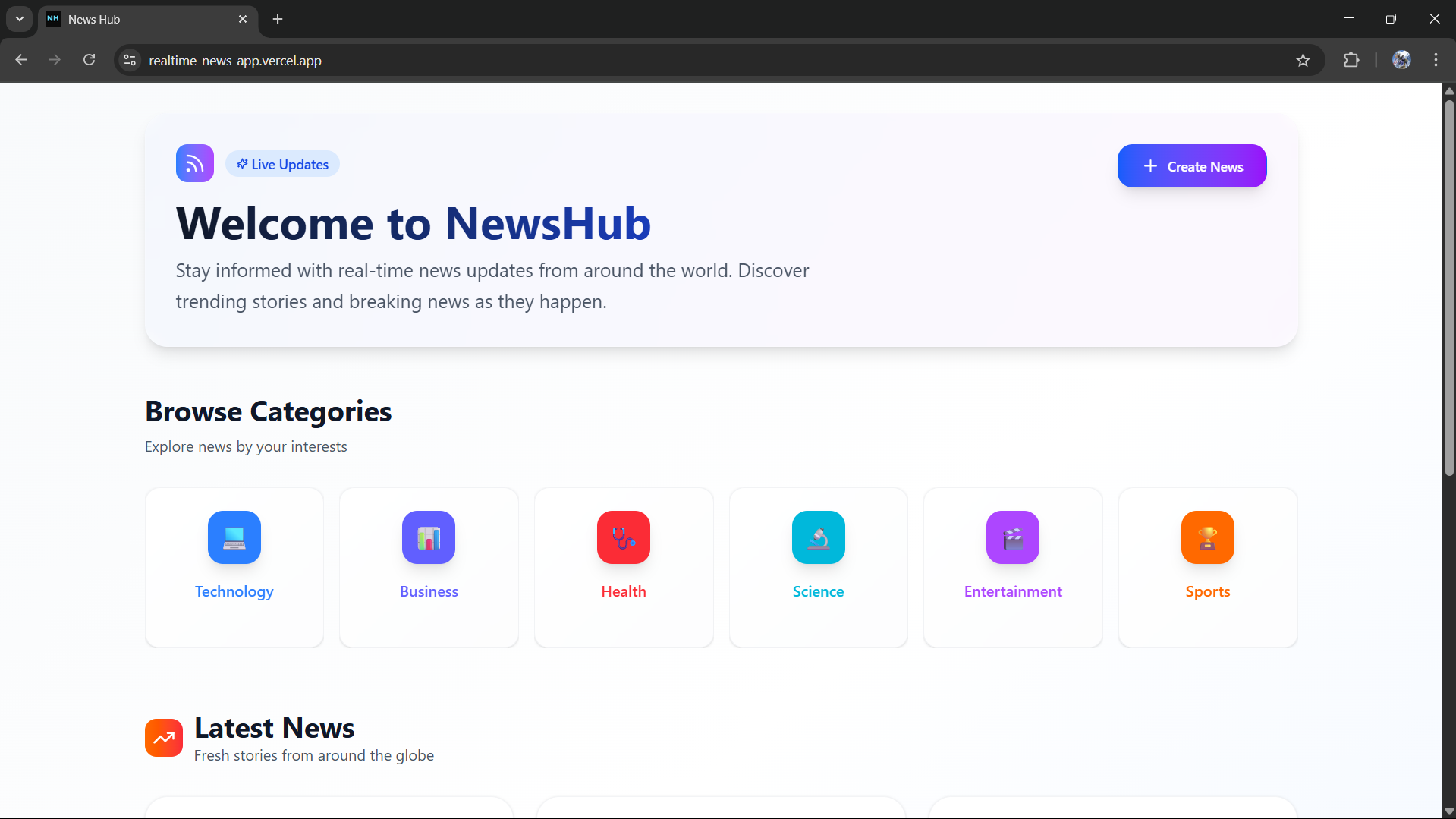 Real-Time News App